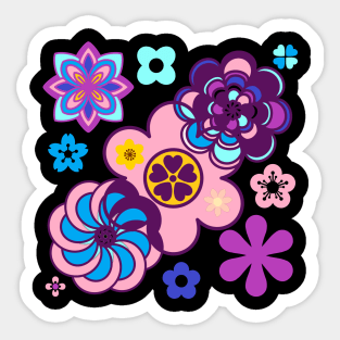 My garden full of flowers, vintage Flower patterns Sticker